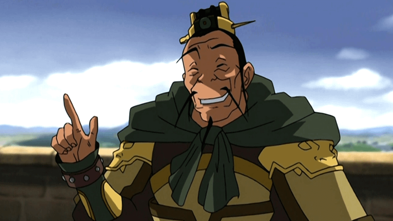 Sung with his finger pointing out standing on a city wall in Avatar: The Last Airbender