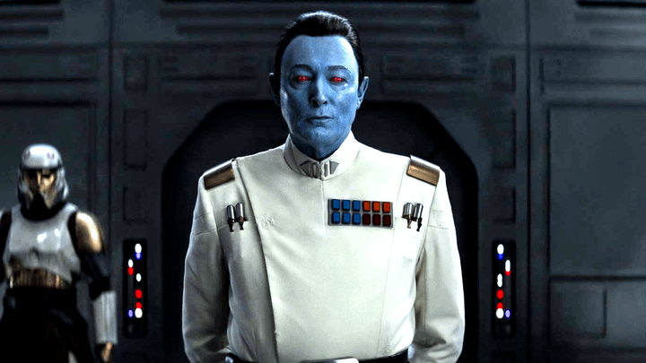 Thrawn standing in Ahsoka.