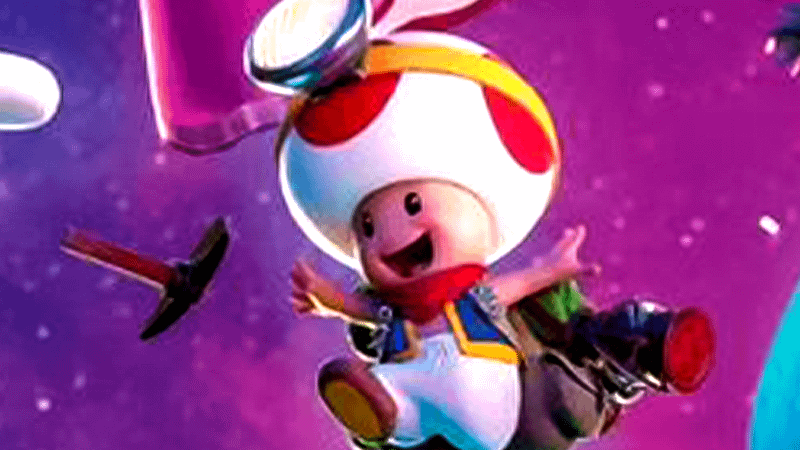 Toad on The Super Mario Galaxy Movie poster.
