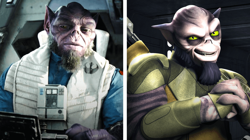 Comparison of live-action and animated Zeb.