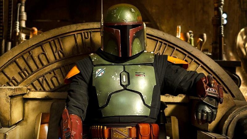 Boba Fett sitting in a throne in Book of Boba Fett
