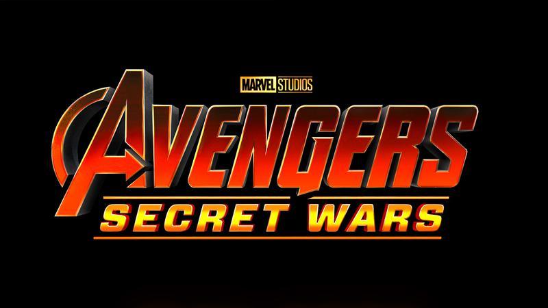 Avengers: Secret Wars logo with a red and gold tint
