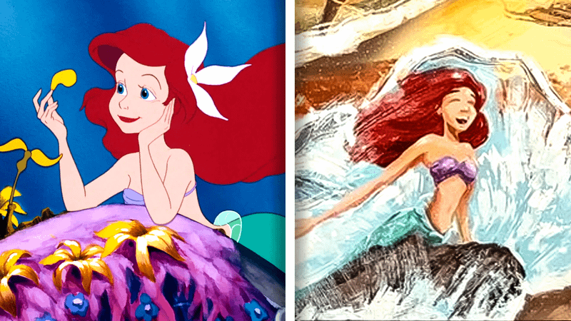 Ariel from 'The Little Mermaid' movie, Ariel from Disney Adventure art piece.