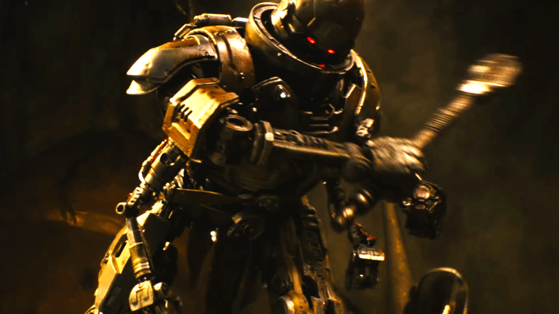 Bullethead attacking Din Djarin in the Mandalorian and Grogu trailer.