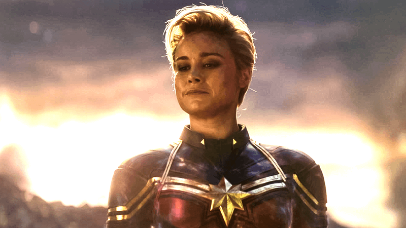 Brie Larson as Captain Marvel in Avengers: Endgame.