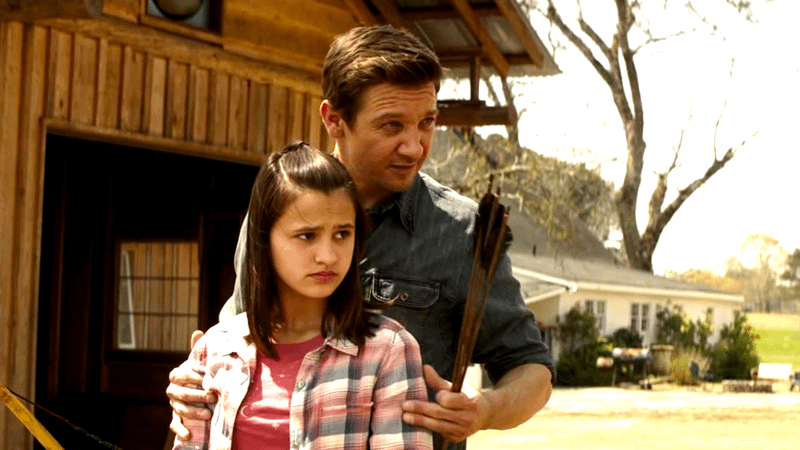 Ava Russo as Lila Barton, Jeremy Renner as Clint Barton in Avengers: Endgame