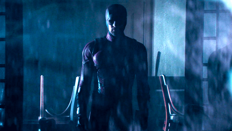 Daredevil in a mirror in Daredevil: Born Again.