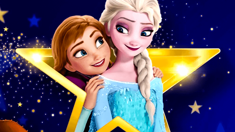 Elsa and Anna from Frozen.