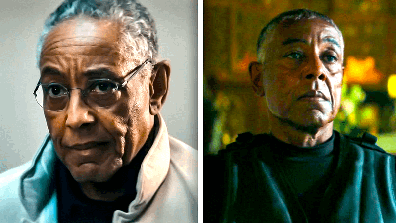 Giancarlo Esposito as Stan Edgar (left) and Sidewinder (right).
