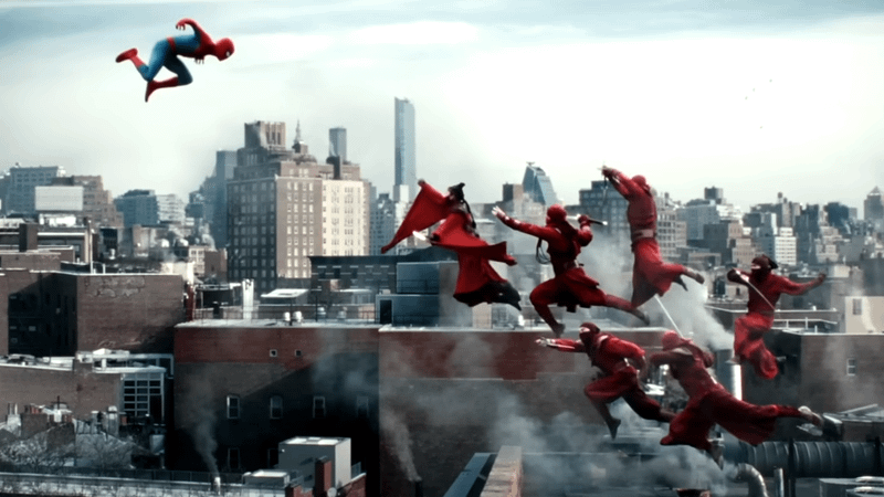 Spider-Man lunging as The Hand.