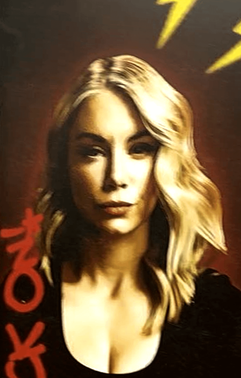 Jennifer Holland as Emilia Harcourt in Peacemaker Season 2 San Diego Comic-Con poster