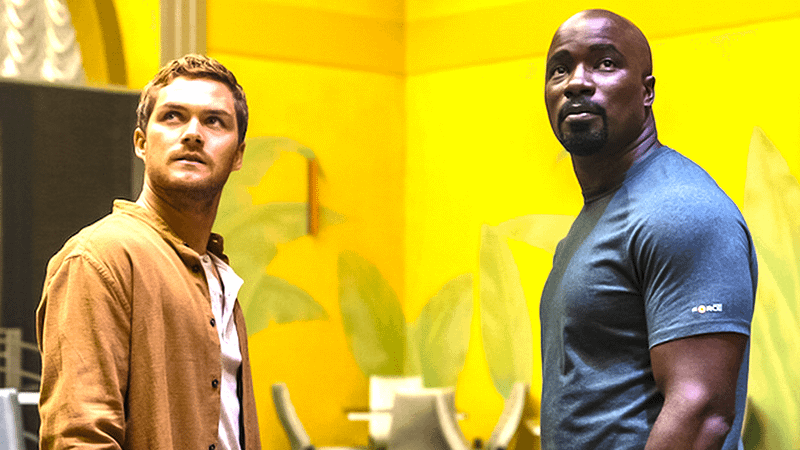 Finn Jones as Danny Rand and Mike Colter as Luke Cage.
