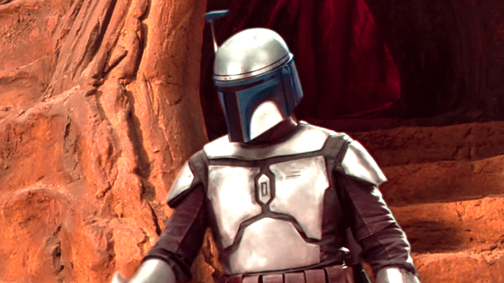 Jango Fett on Geonosis in Attack of the Clones.