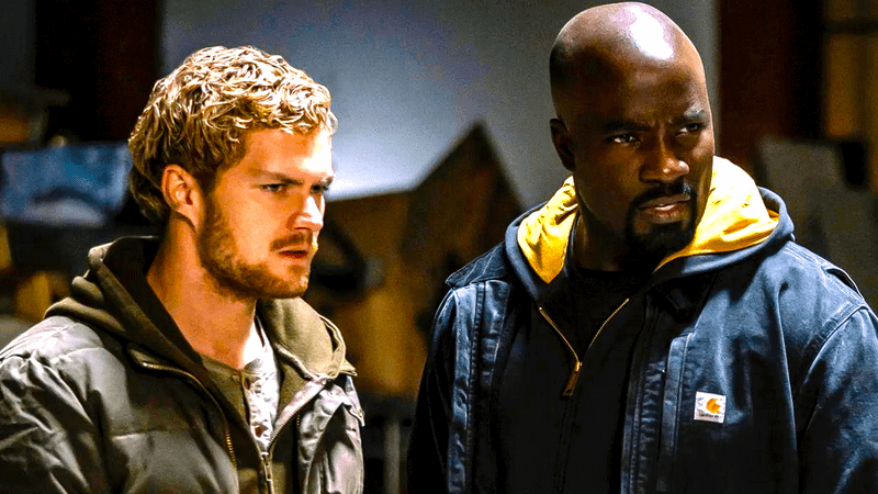 Finn Jones as Iron Fist and Mike Colter as Luke Cage.