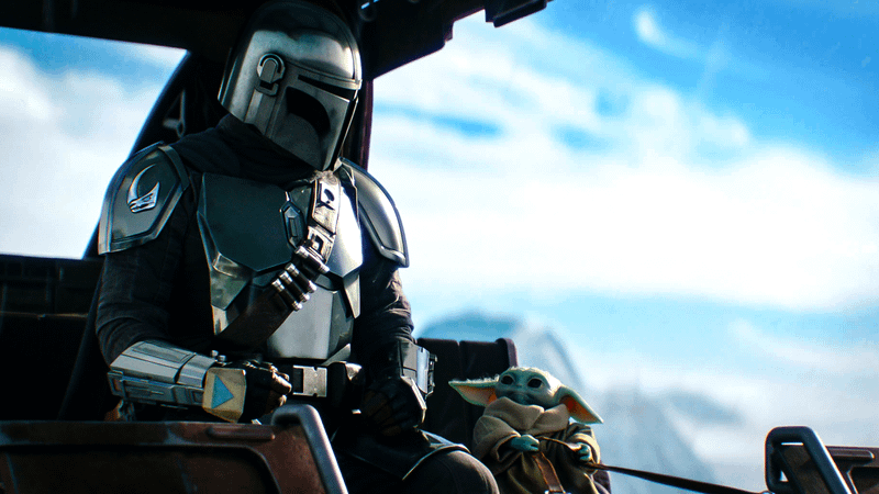 Din Djarin and Grogu in The Mandalorian & Grogu