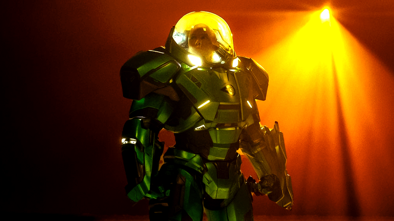Nicholas Hoult Lex Luthor in War Suit in Man of Tomorrow.
