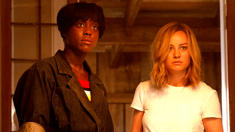 Lashanna Lynch as Maria Rambeau and Brie Larson as Carol Danvers in Captain Marvel
