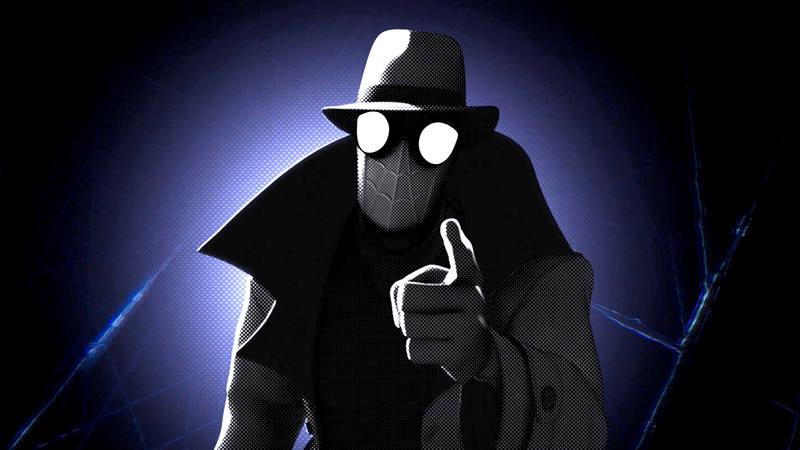 Spider-Man Noir from the Spider-Verse films.