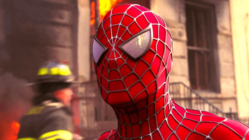 Tobey Maguire plays Spider-Man in Sam Raimi's trilogy.