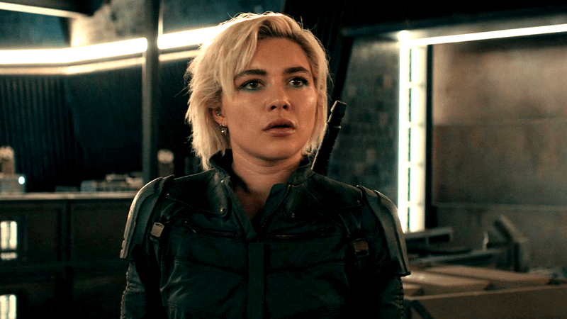 Florence Pugh as Yelena Belova in a bunker in Thunderbolts*
