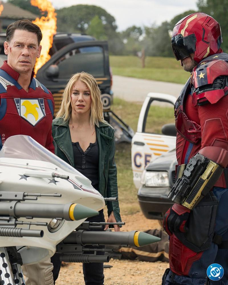 John Cena, Jennifer Holland, and David Denman in Peacemaker