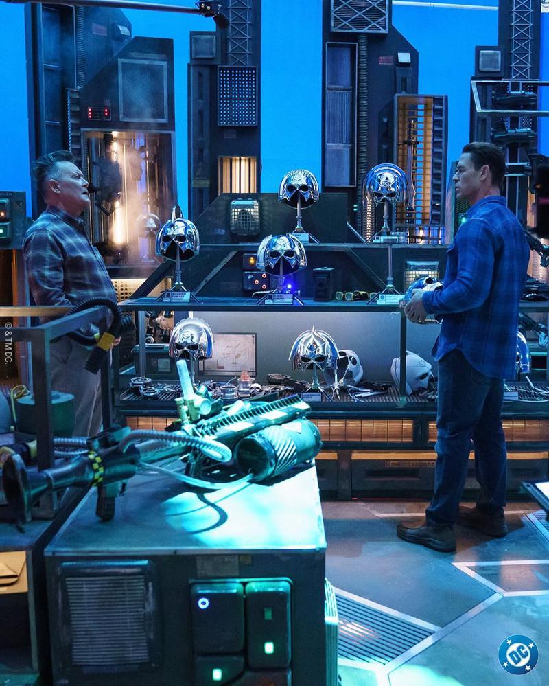 Robert Patrick and John Cena shooting Peacemaker