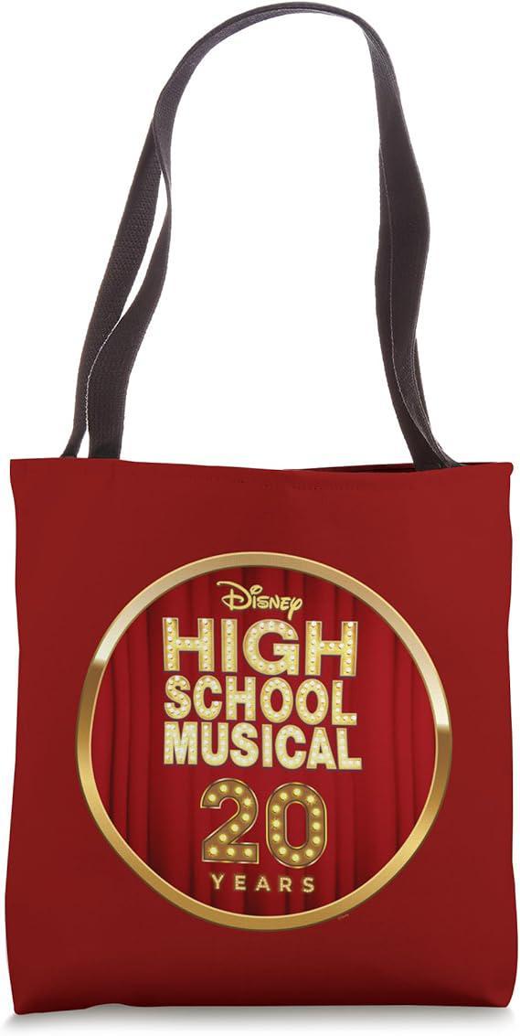 The High School Musical 20th Anniversary logo on a red tote bag