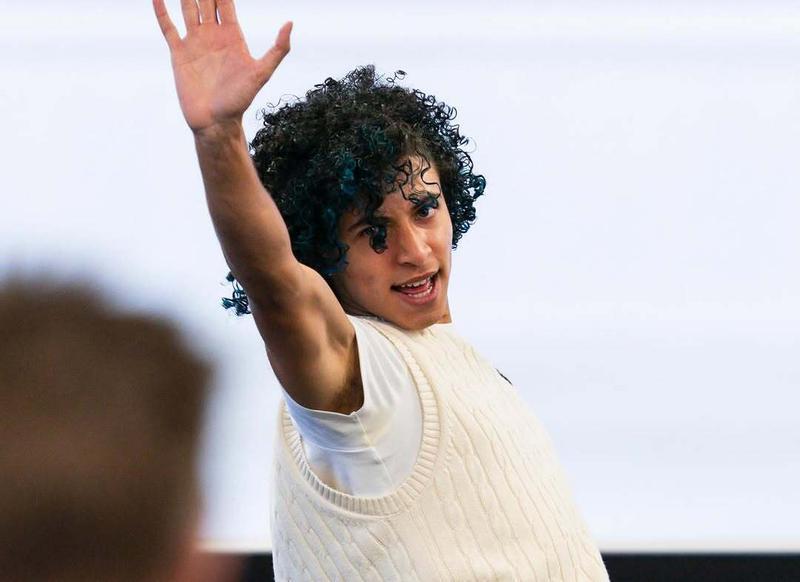 Taylor Oliver rehearsing for Zombies 5.