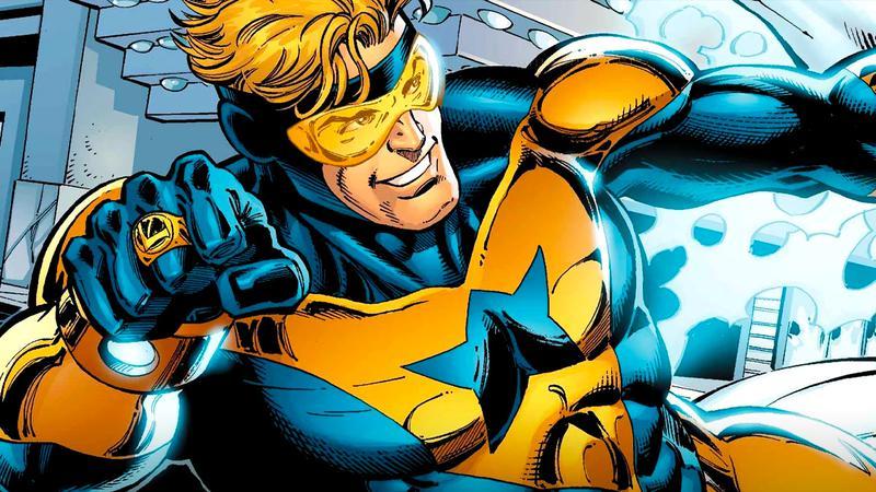 Booster Gold holding out his fist in DC Comics