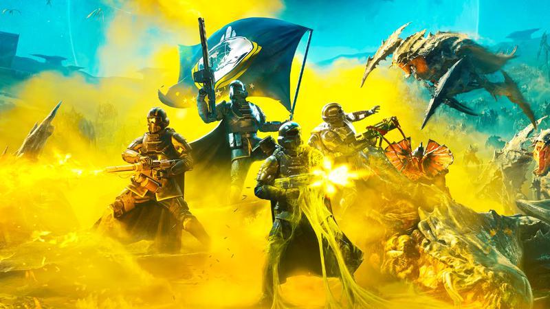 Helldivers standing together in Helldivers 2