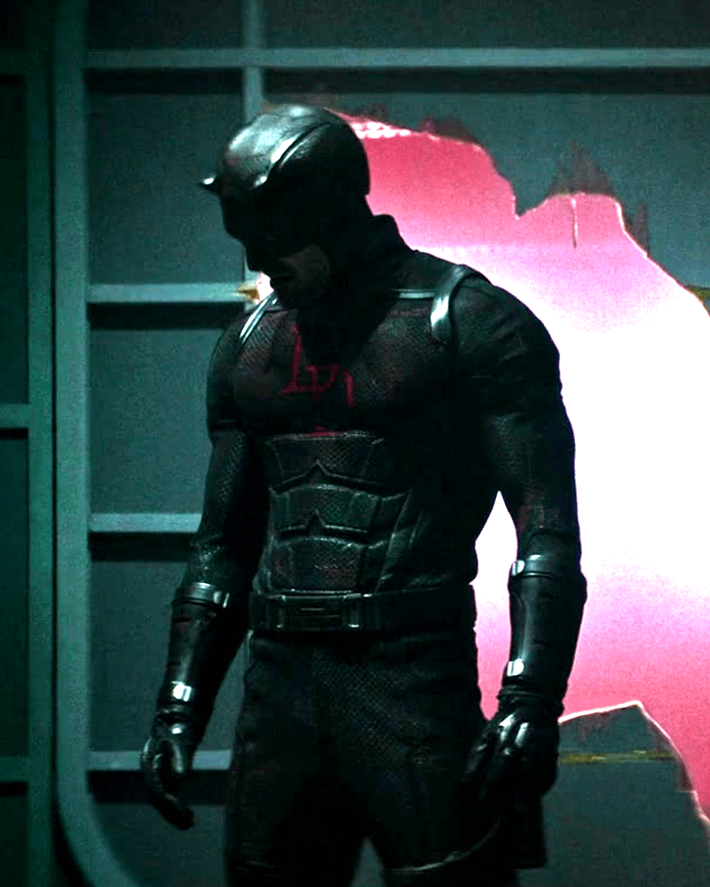 Charlie Cox in black Daredevil costume in 'Daredevil: Born Again' Season 2.