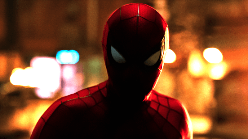 Tom Holland as Spider-Man.