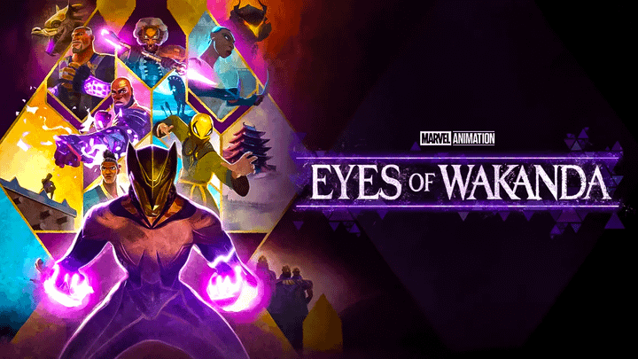 The main characters of Eyes of Wakanda on the Eyes of Wakanda poster.