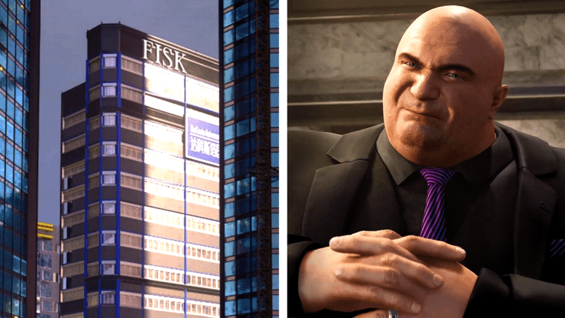 The Fisk building on the left and Wilson Fisk on the right.