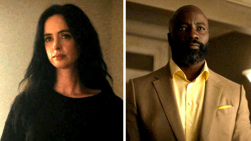 Krysten Ritter as Jessica Jones, Mike Colter as Luke Cage in 'Daredevil: Born Again.'