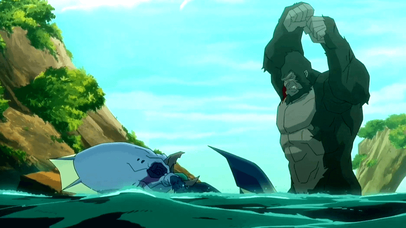 Kong vs. Kraken in Skull Island.