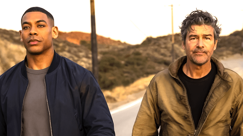 Aaron Pierre as John Stewart, Kyle Chandler as Hal Jordan in Lanterns