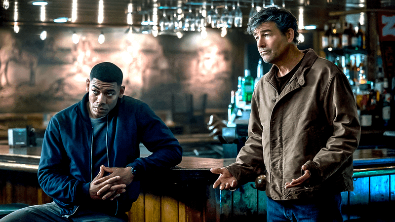 Aaron Pierre as John Stewart, Kyle Chandler as Hal Jordan in 'Lanterns.'
