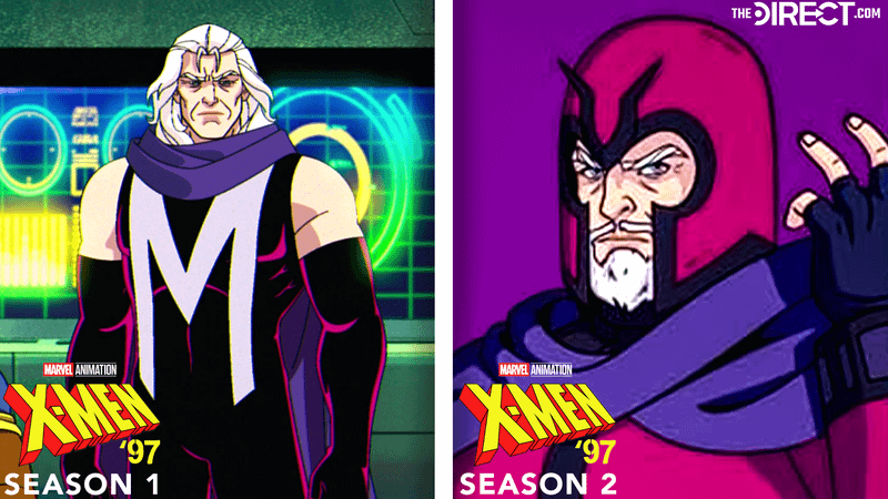 Image comparing Magneto's design from Season 1 and Season 2 of X-Men '97.