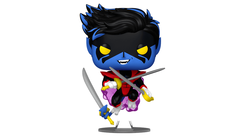 NIghtcrawler from X-Men '97 holding several swords in Funko Pop form