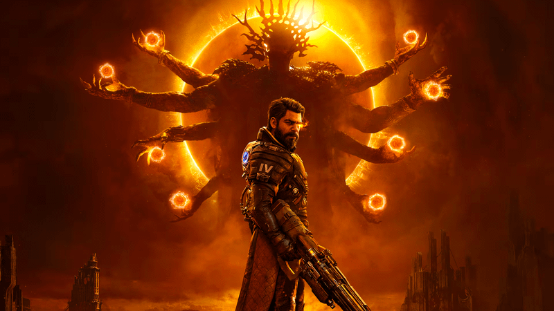 Saros PS5 game key art