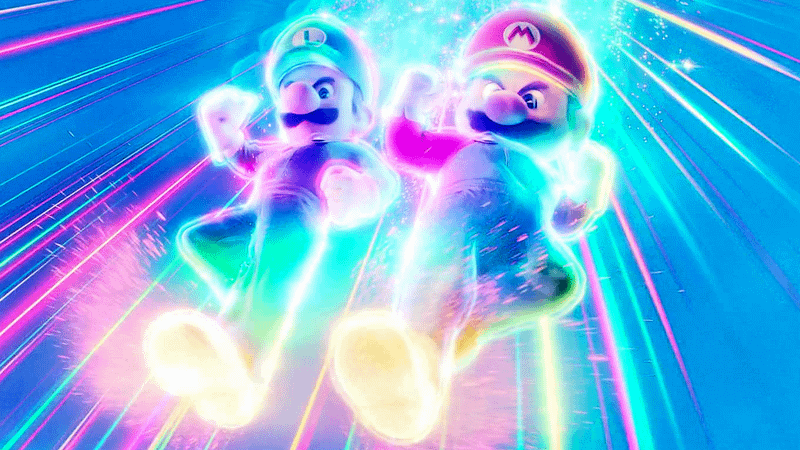Invincibly Star Mario and Luigi in Super Mario Bros. Movie.