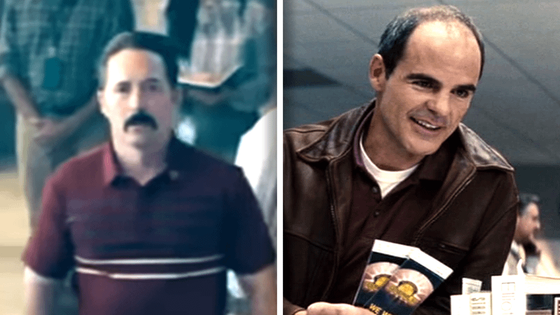 A comparison of Beck Bennet as Steve Lombard in Superman and Michael Kelly as Steve Lombard in Man of Steel