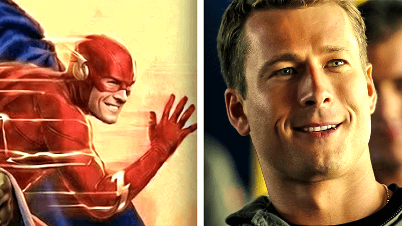 Glenn Powell as The Flash in Justice League fan art.