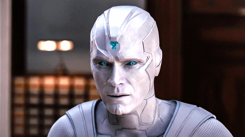 Paul Bettany as White Vision in WandaVision.
