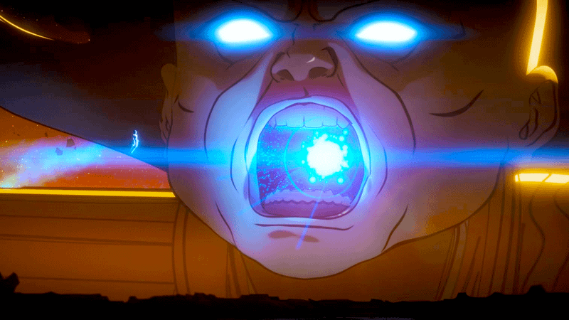 The Watcher with his mouth open in 'What If...?'
