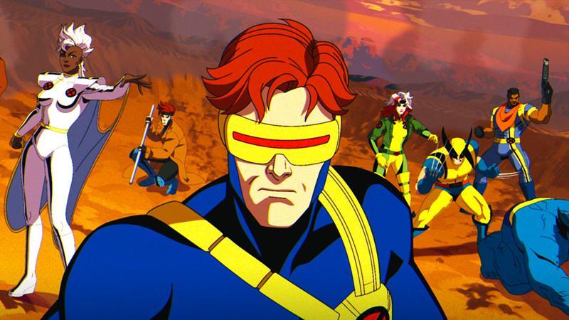 Cyclops and the X-Men on a dusty battlefield in X-Men '97