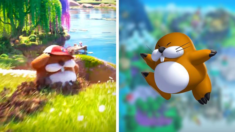 A comparson of Monty Mole popping up from the ground and Monty Mole running in The Super Mario Galaxy Movie