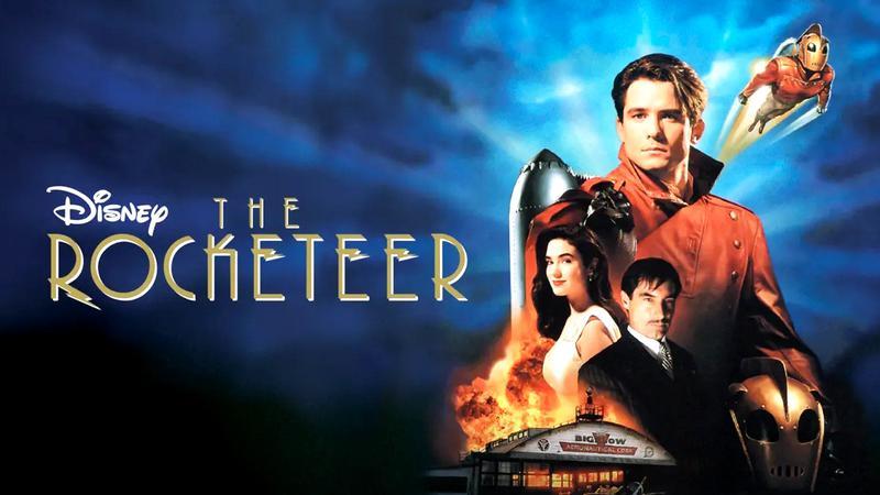 The Rocketeer title treatment next to the cast