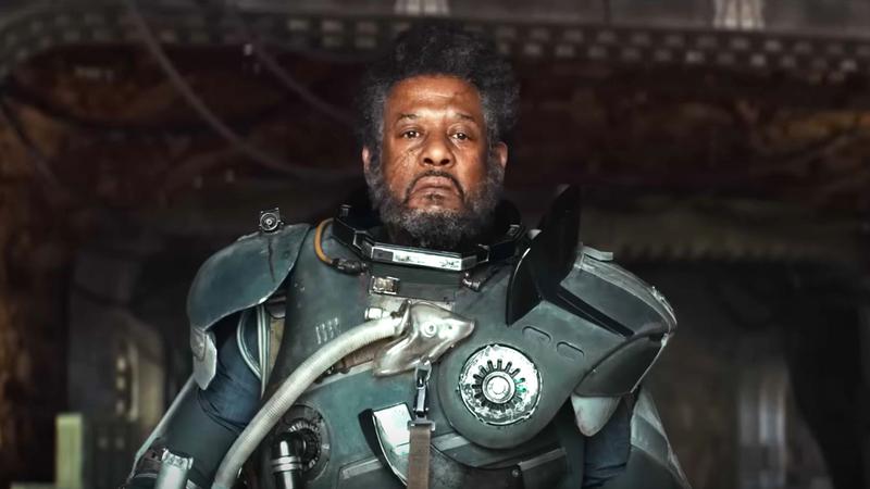 Forest Whitaker as Saw Gerrera in his armor in Rogue One